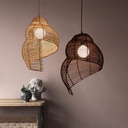 Lámpara Decorativa Artesanal Colgante, Luz de Caracol, E27, Dimensiones: 300x450mm, Material: Rattan