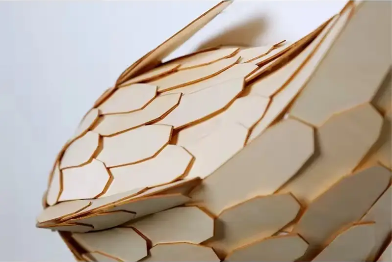 Lámpara Decorativa Artesanal de pared (Aplique), Yin Yang Fish, E27, Dimensiones: 600mm, Material: Madera