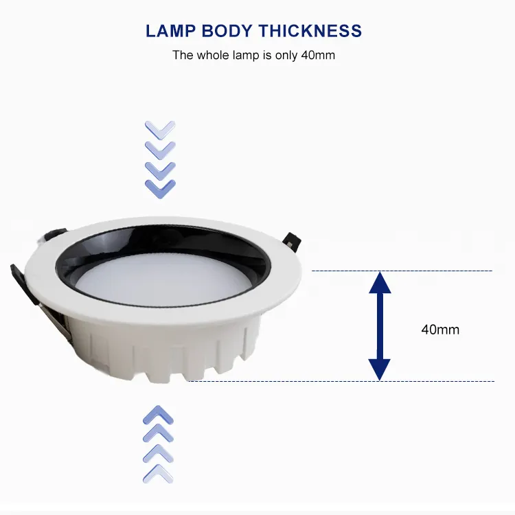 Down Light LED Circular, 24W, 6000K Blanco Frío, 100-260Vac, Cabeza no movible, Dimensiones: Φ175x49mm, IP20, 60 Grados