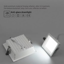 Down Light LED Cuadrada, 36W, 6000K Blanco Frío, 100-260Vac, Cabeza no movible, Dimensiones: 220x220x40mm, IP20, 100 Grados