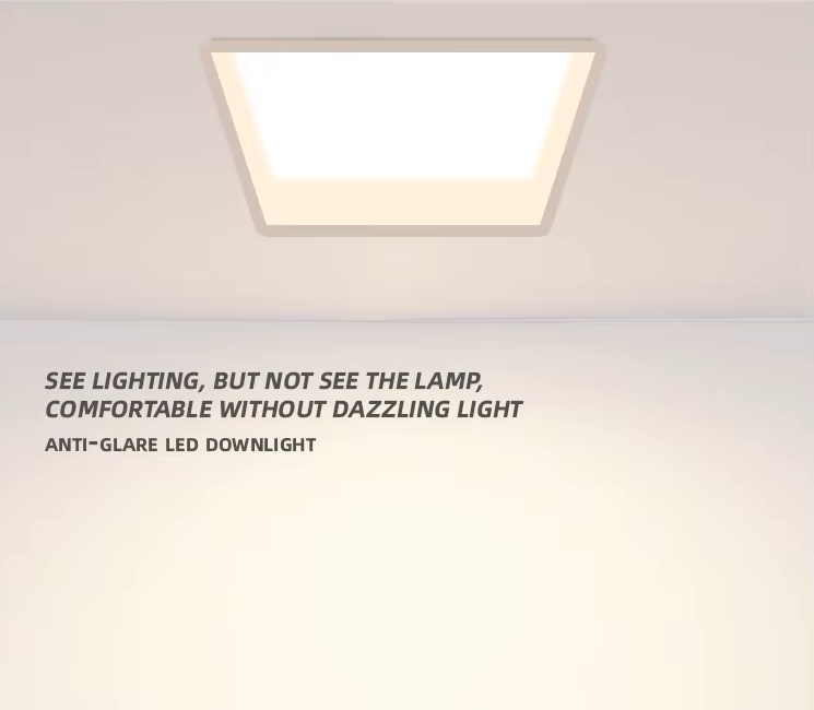 Down Light LED Cuadrada, 36W, 4000K Blanco Natural, 100-260Vac, Cabeza no movible, Dimensiones: 220x220x40mm, IP20, 100 Grados