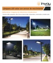 Lámpara Solar de Calle LED de 80W con Panel Integrado de 42W, 17.5V y Sensor de Movimiento, 6000K Blanco Frío, 140x70 Grados, Con Batería de Litio 153.6Wh, 17.5V, IP65, Negra, 172.5Lm/W