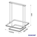 Lámpara LED Decorativa Colgante, DG50336P, 72W, 4000K Blanco Natural, 85-265Vac, Dimensiones: (410x380+610x580) x 1500mm, IP20, Blanco