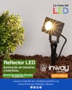 Reflector COB LED, 6.5W, 3000K Blanco Cálido, 100-265Vac, IP65, 30 Grados, Dimensiones: 65x65x100mm, Gris Oscuro, Material: Aluminio