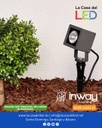 Reflector COB LED, 6.5W, 3000K Blanco Cálido, 100-265Vac, IP65, 30 Grados, Dimensiones: 65x65x100mm, Gris Oscuro, Material: Aluminio