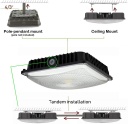 Lámpara Canopy LED SMD, 40W / 60W / 80W, Múltiple CCT WW 3000K / NW 4000K / CW 6000K, 100-277Vac, 120 Grados, IP65