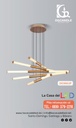 Lámpara LED Decorativa Colgante, DG50652P, 72W, 4000K Blanco Natural, 85-265Vac, Dimensiones: 900x900x1500mm, IP20, Dorado