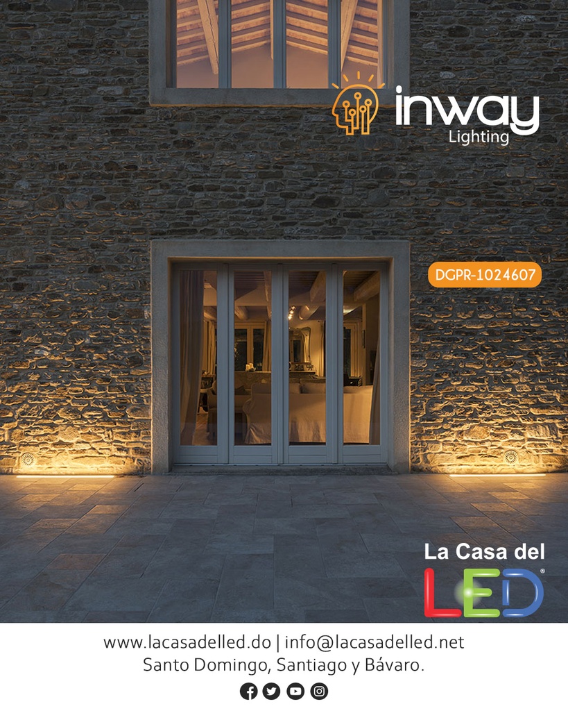 Barra LED, p/Empotrar de Exterior, 24W, 6000K Blanco Frío, 24Vdc, IP67, 120 Grados, Dimensiones: 1000x33.2x51mm, Material: Aluminio
