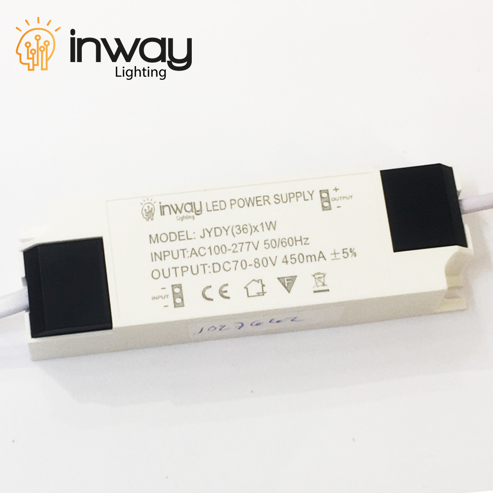 Driver p/Lámpara LED, IP20, 36W, 100-277Vac, Output: 70-80Vdc, 450mA