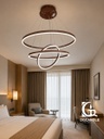 Lámpara LED Decorativa Colgante, DG60774P, 162W, 4000K Blanco Natural, 85-265Vac, Dimensiones: Φ(400+600+800)x1200mm, IP20, Marrón