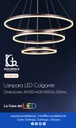 Lámpara LED Decorativa Colgante, DG60774P, 162W, 4000K Blanco Natural, 85-265Vac, Dimensiones: Φ(400+600+800)x1200mm, IP20, Marrón