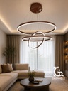 Lámpara LED Decorativa Colgante, DG60774P, 162W, 4000K Blanco Natural, 85-265Vac, Dimensiones: Φ(400+600+800)x1200mm, IP20, Marrón
