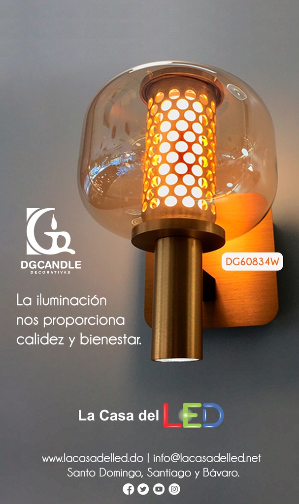 Lámpara LED Decorativa de Superficie, DG60832C, 48W, 4000K Blanco Natural, 85-265Vac, Dimensiones: 622x622x165mm, IP20, Dorado con blanco