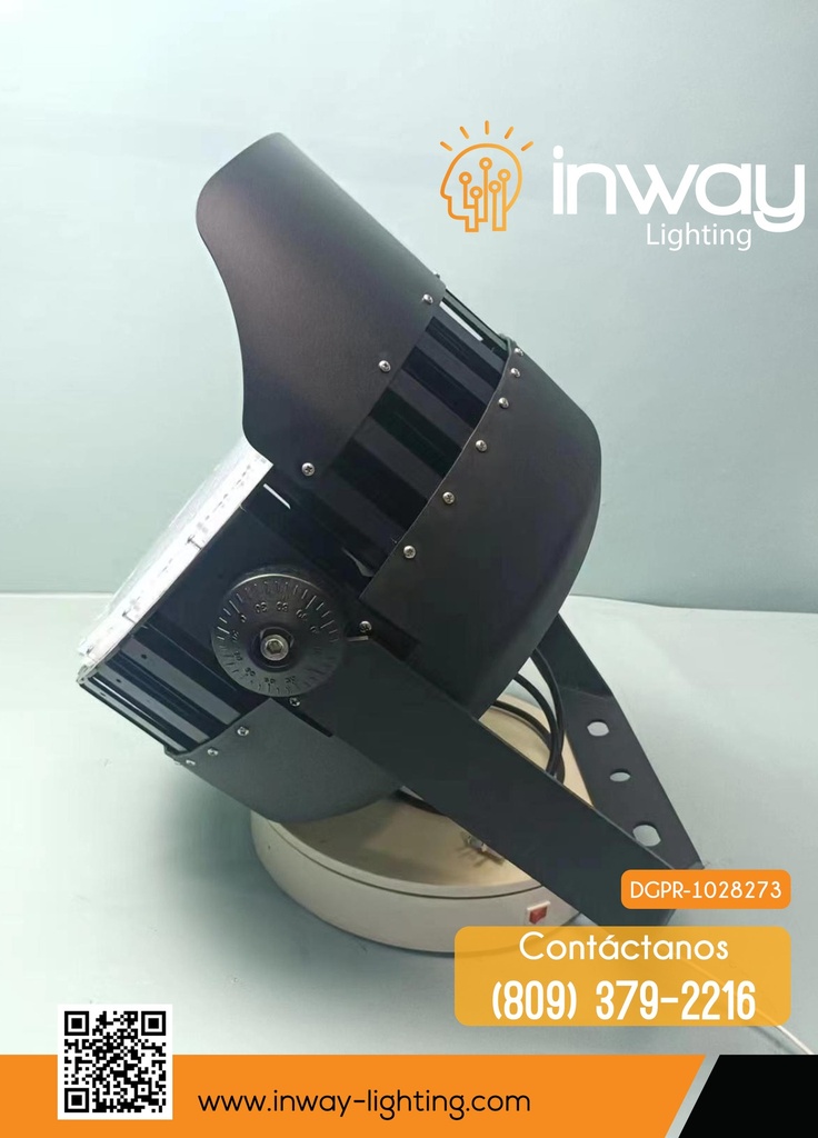 Reflector SMD LED, 500W, 6000K Blanco Frío, 100-277Vac, Con Supresor de pico de 6KV, IP65, 60 Grados, Dimensiones: 470x412x448mm, Gris Oscuro, Material: Aluminio