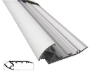 Perfil de Aluminio p/Cinta LED con PCB de 12mm, DG-ES6627, Medidas: 66.2x27x2000mm, p/Escalon, incluye: difusor opal con nivel de transparencia de un 65%, 2 tapas terminales, Plateado