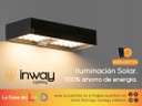 Lámpara Solar LED de Pared (Aplique) de 6W con Panel Solar Integrado de 2.8W, 5.5V y Sensor de Movimiento, SMD2835 x 35pcs, 3000K Blanco Cálido, 140x70 Grados, Con Batería de Litio de 11.1Wh, 3.7V, 3000mAh, IP65, Dimensiones: 230x97x42.7mm, Negro, 133Lm/W