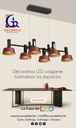 Lámpara LED Decorativa Colgante, DG50892P, 65W, 4000K Blanco Natural, 85-265Vac, Dimensiones: 1190x400x2000mm, IP20, Negro con Rose Gold
