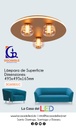 Lámpara LED Decorativa de Superficie, DG60831C, 36W, 4000K Blanco Natural, 85-265Vac, Dimensiones: 495x495x165mm, IP20, Dorado con blanco