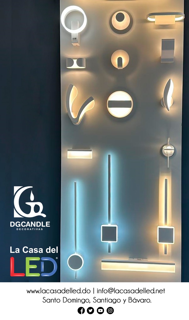 Lámpara LED Decorativa Spot Light, DG50913W, 10W, 2x5W, 3000K Blanco Cálido, 85-265Vac, Dimensiones: Φ220X60XH160MM, IP20