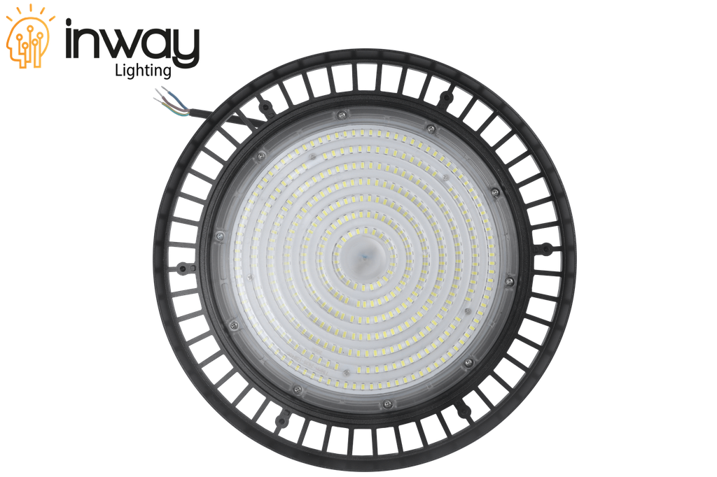 Lámpara High Bay SMD LED, Tipo UFO G, 150W, 6000K Blanco Frío, 100-277Vac, IP65, 90 Grados, Dimensiones: Ф255x152mm, con Certificación UL