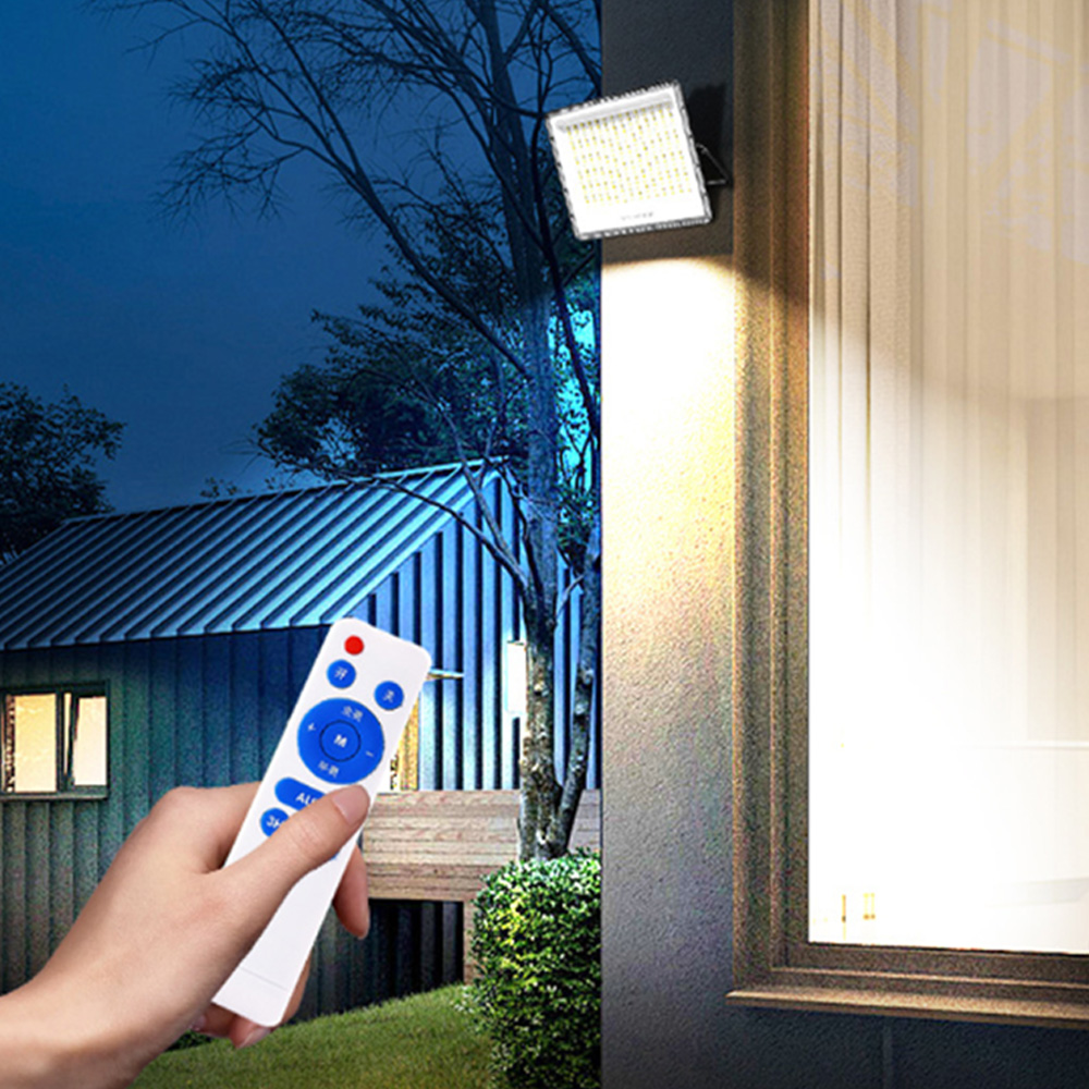 Reflector LED Solar de 2000Lm con Panel de 25W/6V, 6500K/7000K Blanco Frío, 90 Grados, Con Batería de Litio de 20AH/3.2V, IP65, Gris