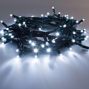 Extensión Navideña LED p/Exterior, 8W, 1,275Lm, 6000K Blanco Frio, 150LED/10Metros, 110Vac, Con cable verde de cobre 3xφ0.23mm2, IP65