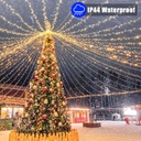 Extensión Navideña LED p/Exterior, 8W, 1,275Lm, 2700K Blanco Cálido, 150LED/10Metros, 110Vac, Con cable clear de cobre 3xφ0.23mm2, IP65