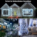 Extensión Navideña LED p/Exterior, 8W, 1,275Lm, 6000K Blanco Frio, 150LED/10Metros, 110Vac, Con cable clear de cobre 3xφ0.23mm2, IP65