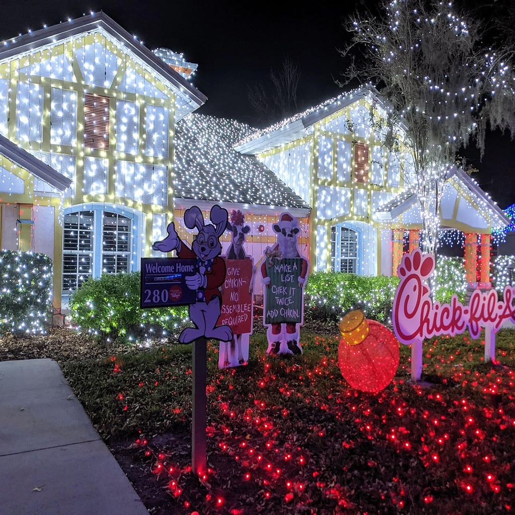 Extensión Navideña LED p/Exterior, 8W, 1700Lm, 6000K Blanco Frio, 200LED/10Metros, 110Vac, Con cable clear de cobre 3xφ0.2mm2, IP44