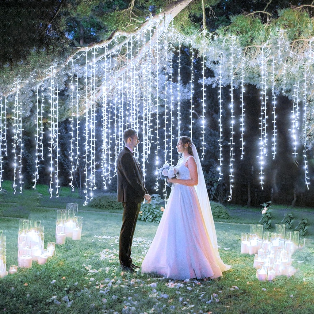Extensión Navideña LED p/Exterior, 8W, 1,275Lm, 6000K Blanco Frio, 150LED/10Metros, 110Vac, Con cable clear de cobre 3xφ0.23mm2, IP65