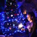 Extensión Navideña LED p/Exterior, 8W, 1700Lm, Azul, 200LED/10Metros, 110Vac, Con cable clear de cobre 3xφ0.2mm2, IP44