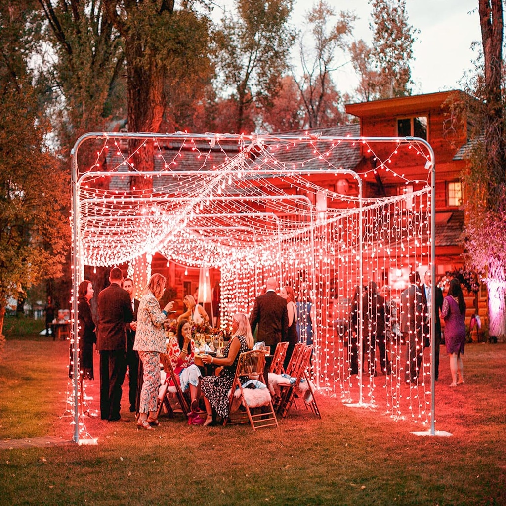 Extensión Navideña LED p/Exterior, 8W, 1700Lm, Roja, 200LED/10Metros, 110Vac, Con cable clear de cobre 3xφ0.2mm2, IP44