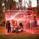 Extensión Navideña LED p/Exterior, 8W, 1700Lm, Roja, 200LED/10Metros, 110Vac, Con cable clear de cobre 3xφ0.2mm2, IP44