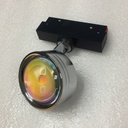 Lámpara de Superficie Magnética LED Spot Round de 20mm de ancho, 10W, 3000K Blanco Cálido, 48Vdc, 120 Grados, Plateado