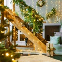 Extensión Navideña LED p/Exterior, 8W, 1700Lm, Gold, 200LED/10Metros, 110Vac, Con cable clear de cobre 3xφ0.2mm2, IP44