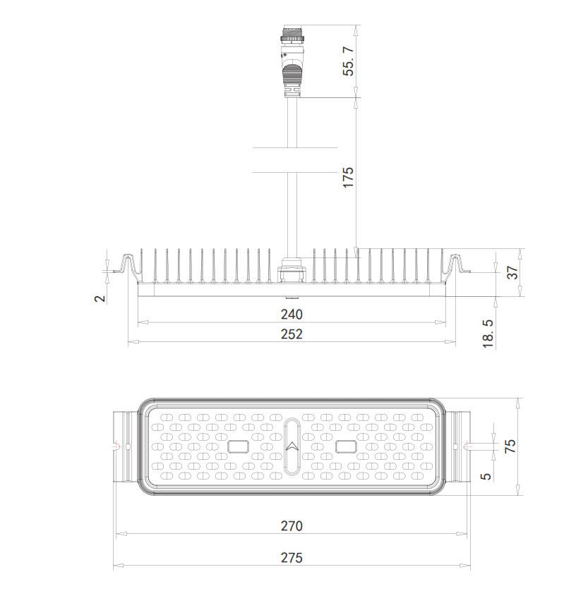 Módulo LED, 40-60W, 5000K, M66A-VCA (1x90pcs), 5590, 90 Grados, HPW 3030, 700-1050mA, 48-61Vdc, IP68