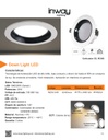 Down Light LED Circular, 24W, 6000K Blanco Frío, 100-260Vac, Cabeza no movible, Dimensiones: Φ130x49mm, IP20, 120 Grados