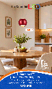 Lámpara LED Decorativa Colgante, DG61240P, 7W, 4000K Blanco Natural, 85-265Vac, Dimensiones: Φ94x1500mm, IP20, Naranja