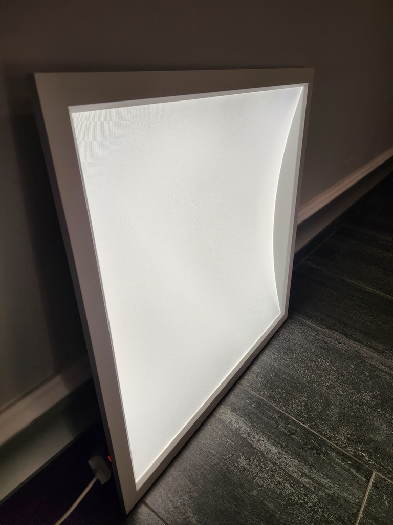 Troffer Curvo Panel LED Cuadrado p/Empotrar con Switch, 25W / 30W / 40W, Múltiple CCT NW 4000K / 5000K / CW 6000K, 125Lm/w, 100-277Vac, Dimmable de 0-10Vdc, 24&quot;x24&quot;(600x600mm), Borde Blanco, UL