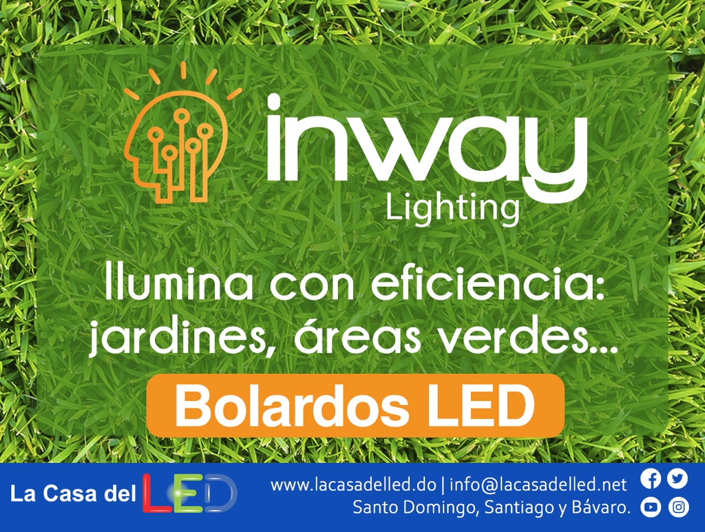 Bolardo LED, 7W, 3000K Blanco Cálido, 100-265Vac, 30x120 Grados Dimensiones: 60x600mm, Material: Aluminio, IP65, Negro