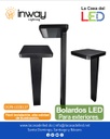 Bolardo LED, 7W, 3000K Blanco Cálido, 100-265Vac, 30x120 Grados Dimensiones: 60x600mm, Material: Aluminio, IP65, Negro