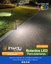 Bolardo LED, 7W, 3000K Blanco Cálido, 100-265Vac, 30x120 Grados Dimensiones: 60x600mm, Material: Aluminio, IP65, Negro