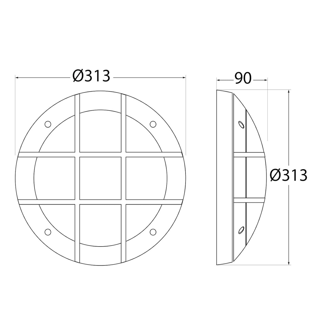 Difusor tipo Rejilla para Lámpara Neptuno de dimensiones: 220x73mm