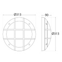 Difusor tipo Creciente para Lámpara Neptuno de dimensiones: 220x73mm