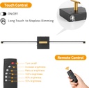 Lámpara LED Decorativa de Pared (aplique) Recargable, Luz indirecta, 5W, Múltiple CCT WW 3000K / NW 4000K / CW 6000K, Dimensiones: 720mm, IP20, Negro