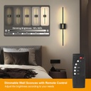Lámpara LED Decorativa de Pared (aplique) Recargable, Luz indirecta, 5W, Múltiple CCT WW 3000K / NW 4000K / CW 6000K, Dimensiones: 720mm, IP20, Negro