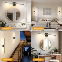 Lámpara LED Decorativa de Pared (aplique) Recargable, Luz indirecta, 5W, Múltiple CCT WW 3000K / NW 4000K / CW 6000K, Dimensiones: 720mm, IP20, Negro