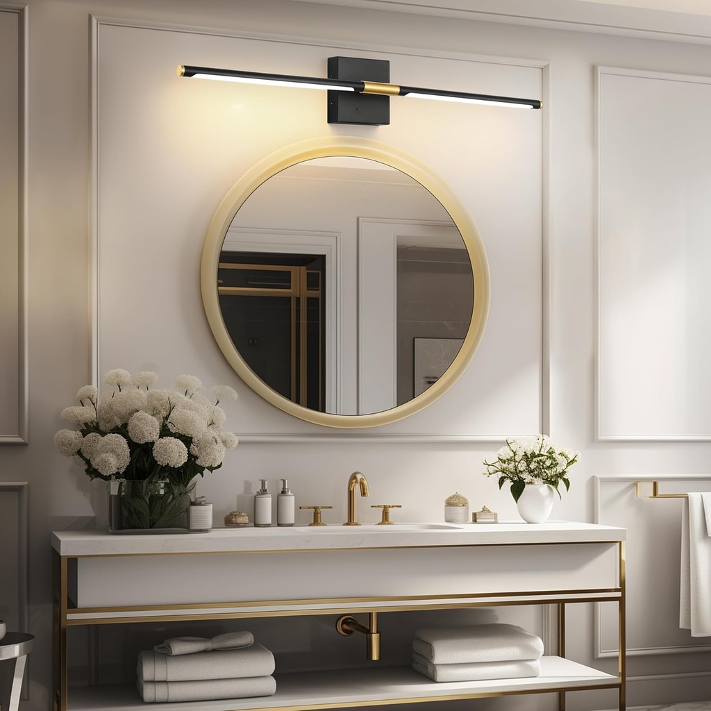 Lámpara LED Decorativa de Pared (aplique) Recargable, Luz indirecta, 5W, Múltiple CCT WW 3000K / NW 4000K / CW 6000K, Dimensiones: 720mm, IP20, Negro
