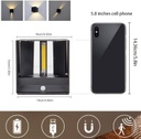 Lámpara LED Decorativa de Pared (aplique) Recargable, Up and Down, 16W, RGB-Múltiple CCT WW 3000K / NW 4000K / CW 6000K, Dimensiones: 100x100x80mm, IP20, Negro