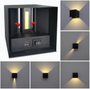 Lámpara LED Decorativa de Pared (aplique) Recargable, Up and Down, 16W, RGB-Múltiple CCT WW 3000K / NW 4000K / CW 6000K, Dimensiones: 100x100x80mm, IP20, Negro